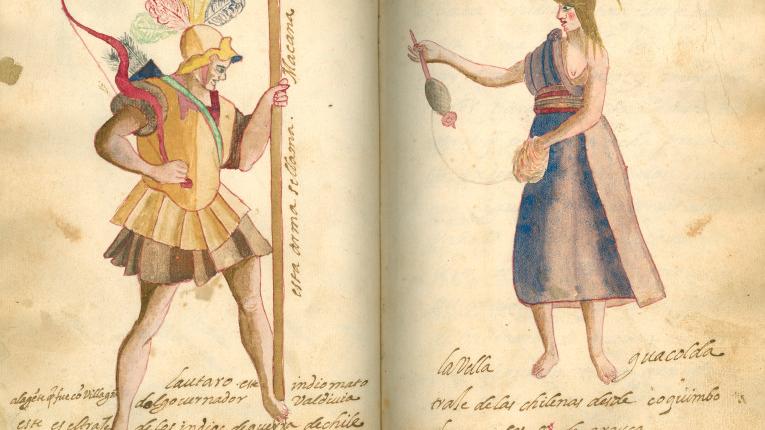 Lautaro y Guacolda en la ilustración de Diego de Ocaña