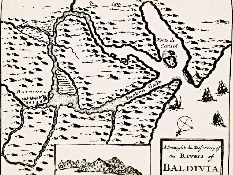 Plano de Valdivia de la expedición holandesa de Brouwer y Herckmans de 1643