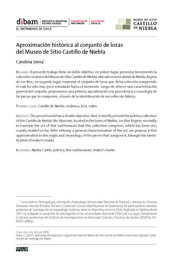 Aproximación histórica al conjunto de lozas del Museo de Sitio Castillo de Niebla